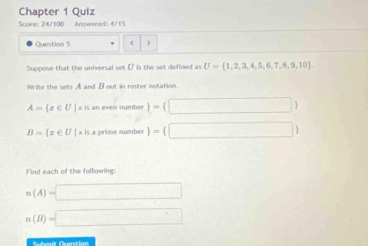 chapter 1 quiz score: 24/100 answered: 4/15 question 5 suppose that the…