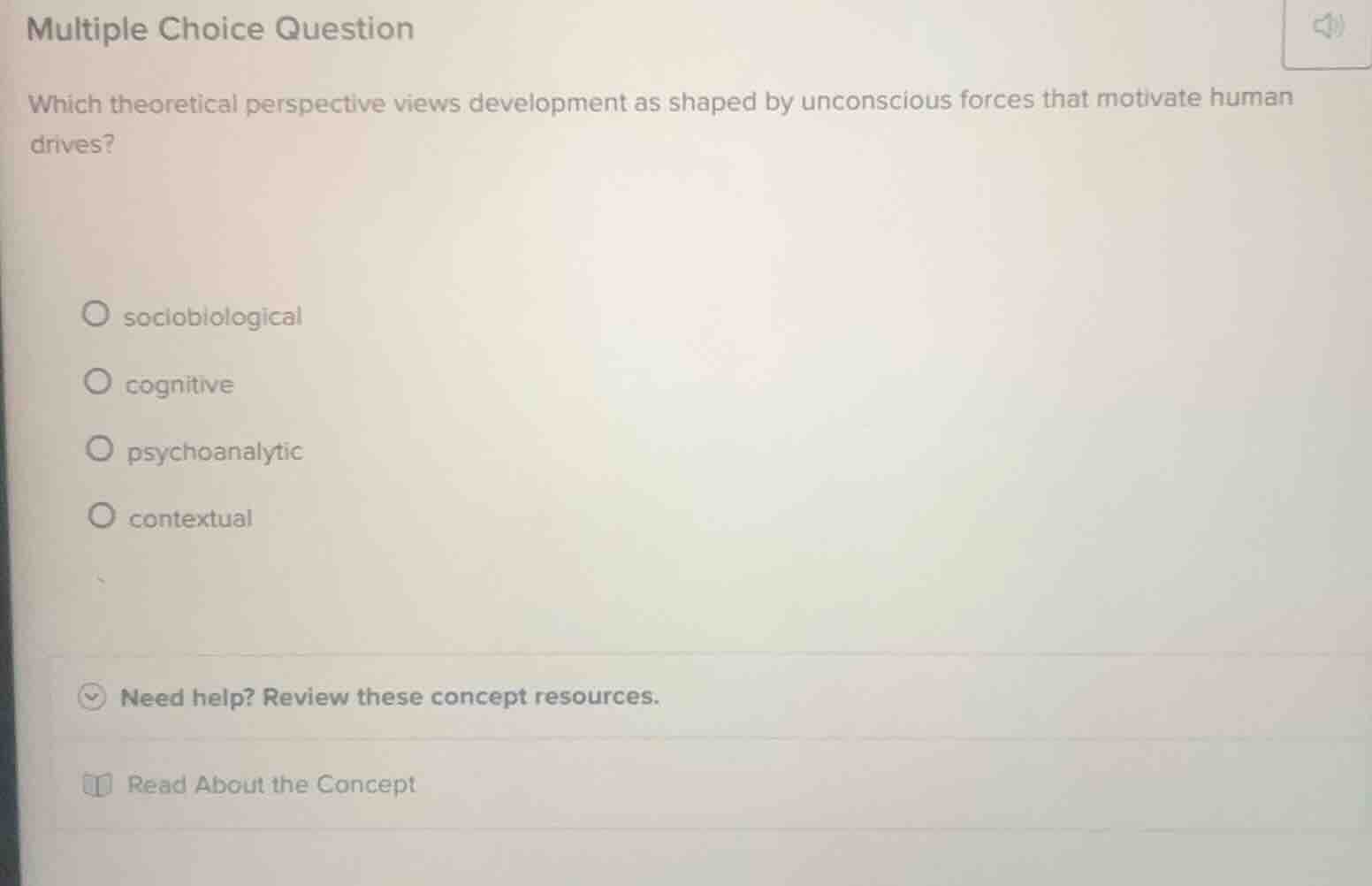 multiple choice question which theoretical perspective views developmen…