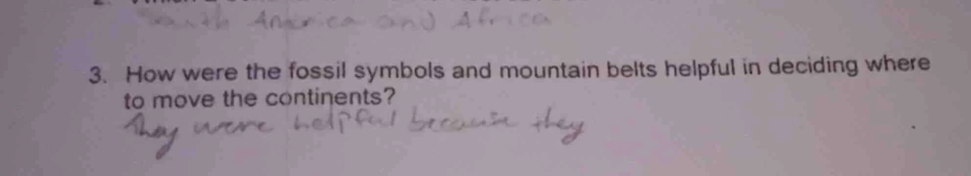 3. how were the fossil symbols and mountain belts helpful in deciding w…