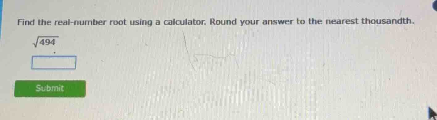 find the real - number root using a calculator. round your answer to th…