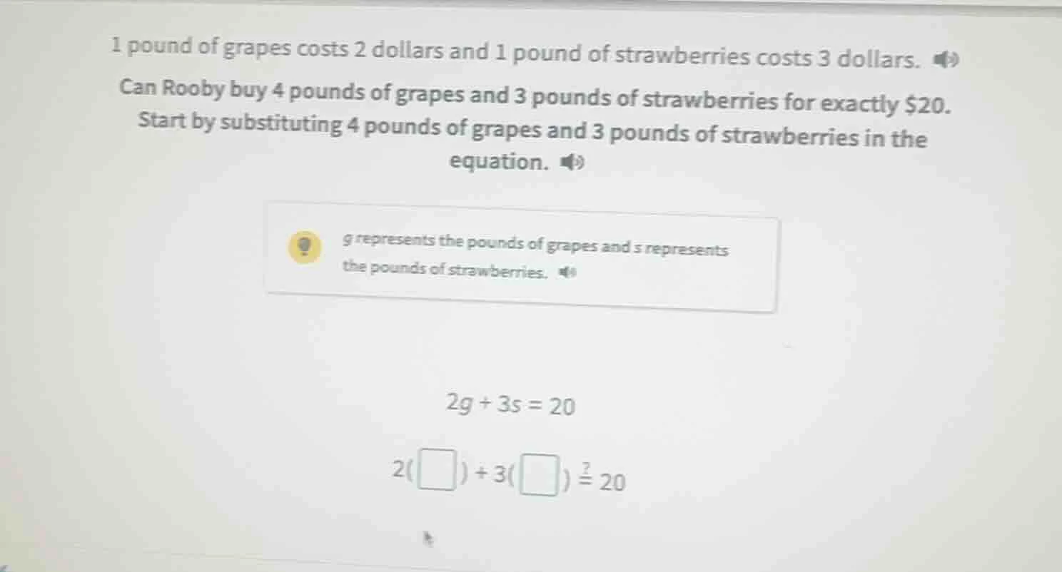 1 pound of grapes costs 2 dollars and 1 pound of strawberries costs 3 d…