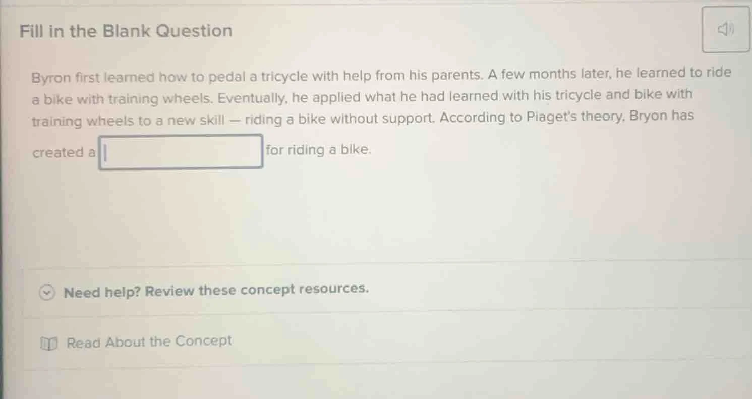fill in the blank question byron first learned how to pedal a tricycle …