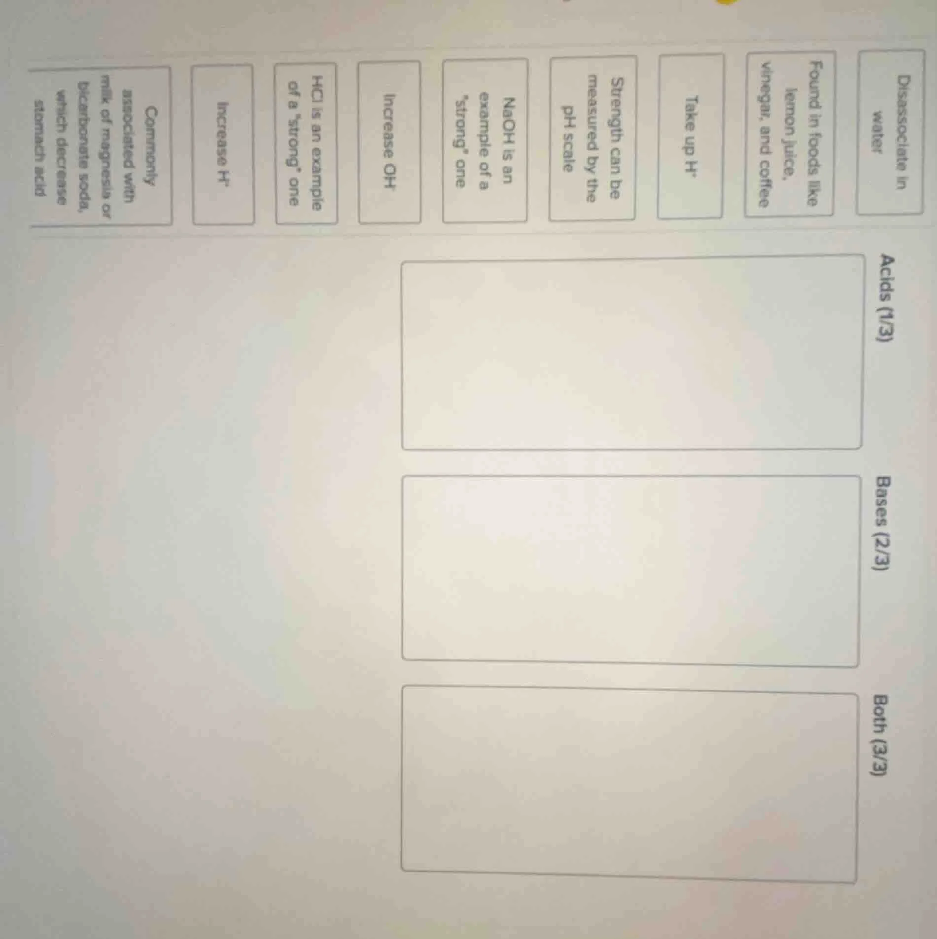 disassociate in water found in foods like lemon juice, vinegar, and cof…