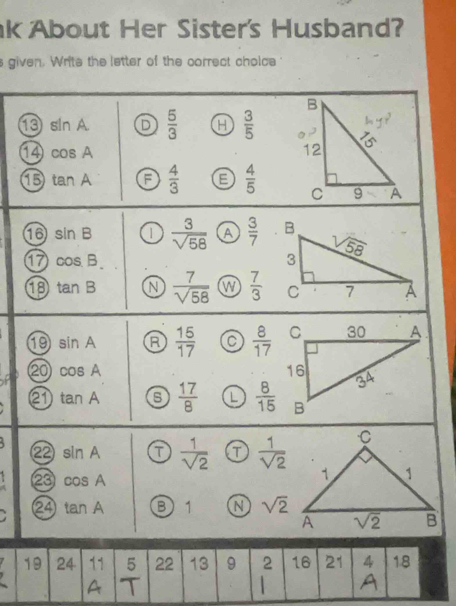 k about her sister’s husband? given. write the letter of the correct ch…