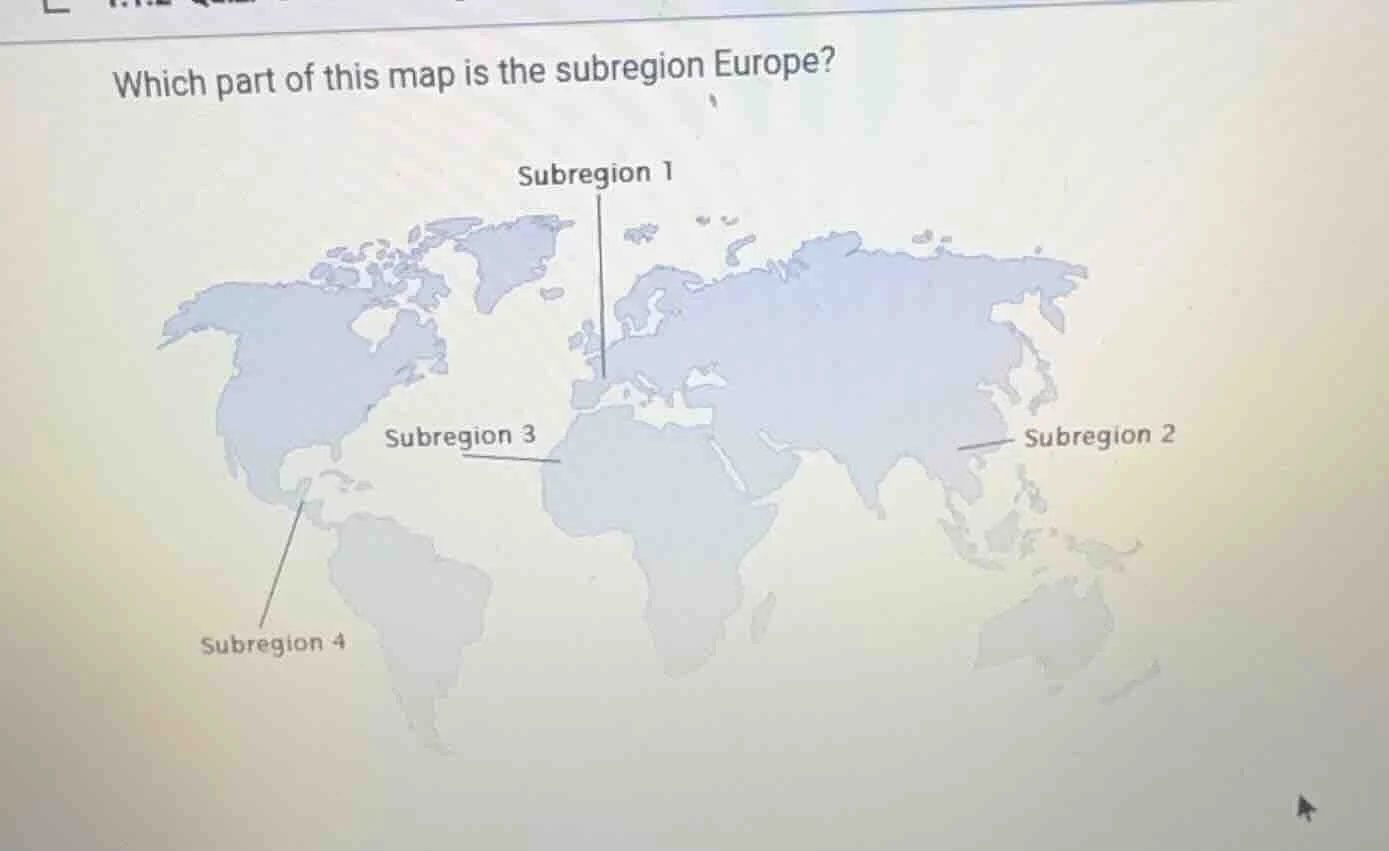 which part of this map is the subregion europe? subregion 1 subregion 3…