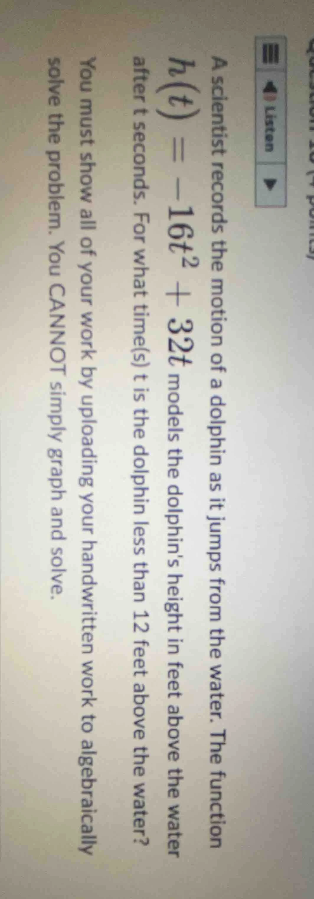 a scientist records the motion of a dolphin as it jumps from the water.…