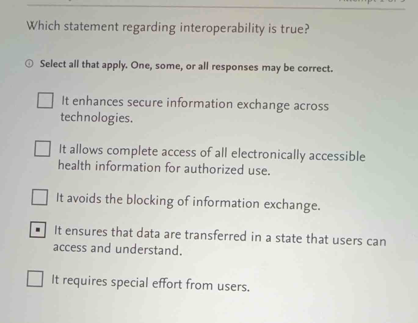 which statement regarding interoperability is true? select all that app…