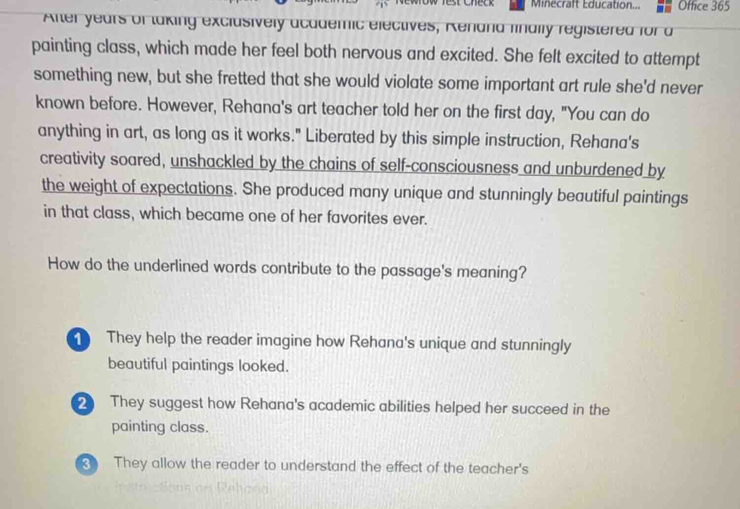 after years of taking exclusively academic electives, rehana finally re…