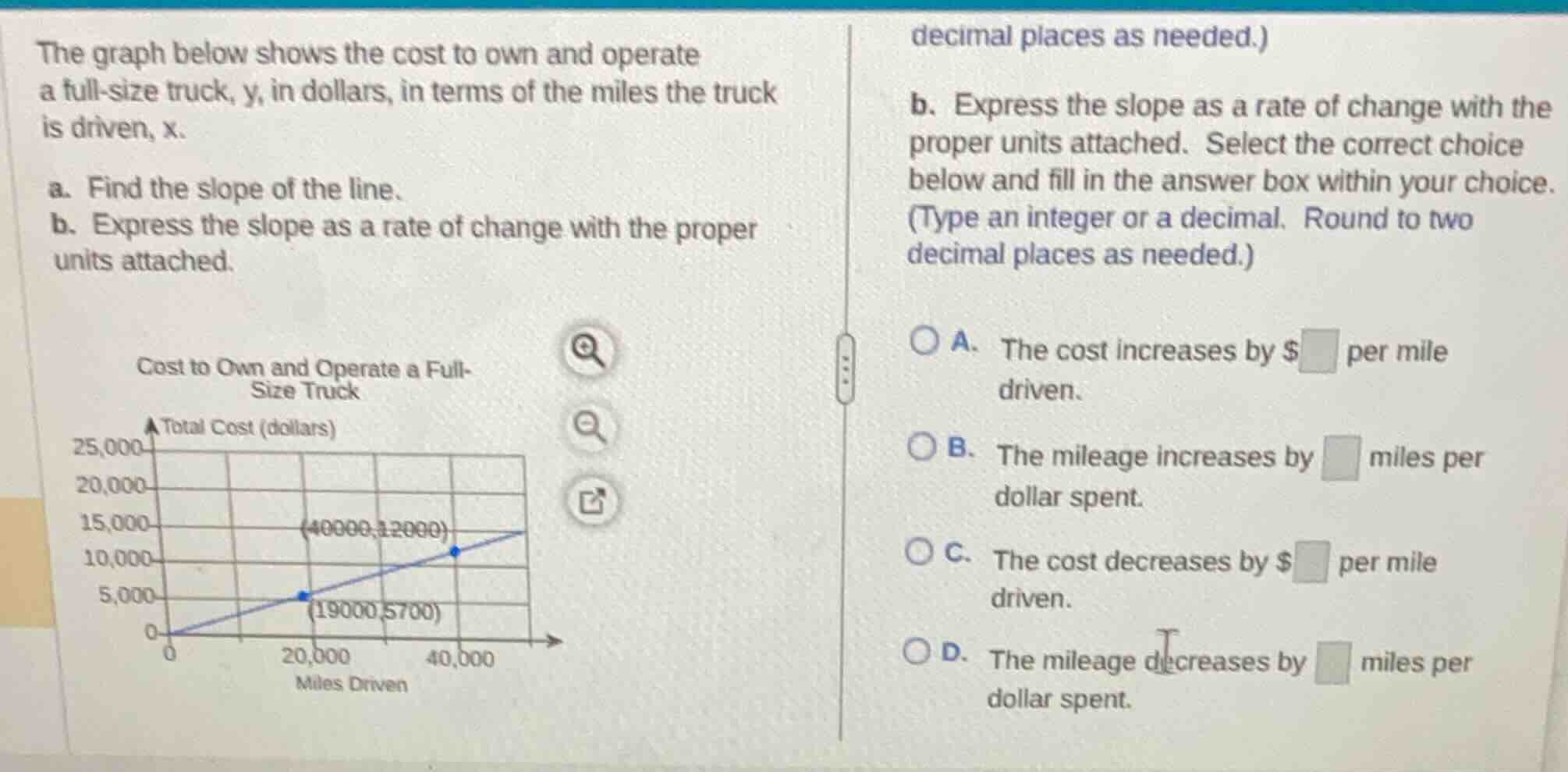 the graph below shows the cost to own and operate a full - size truck, …