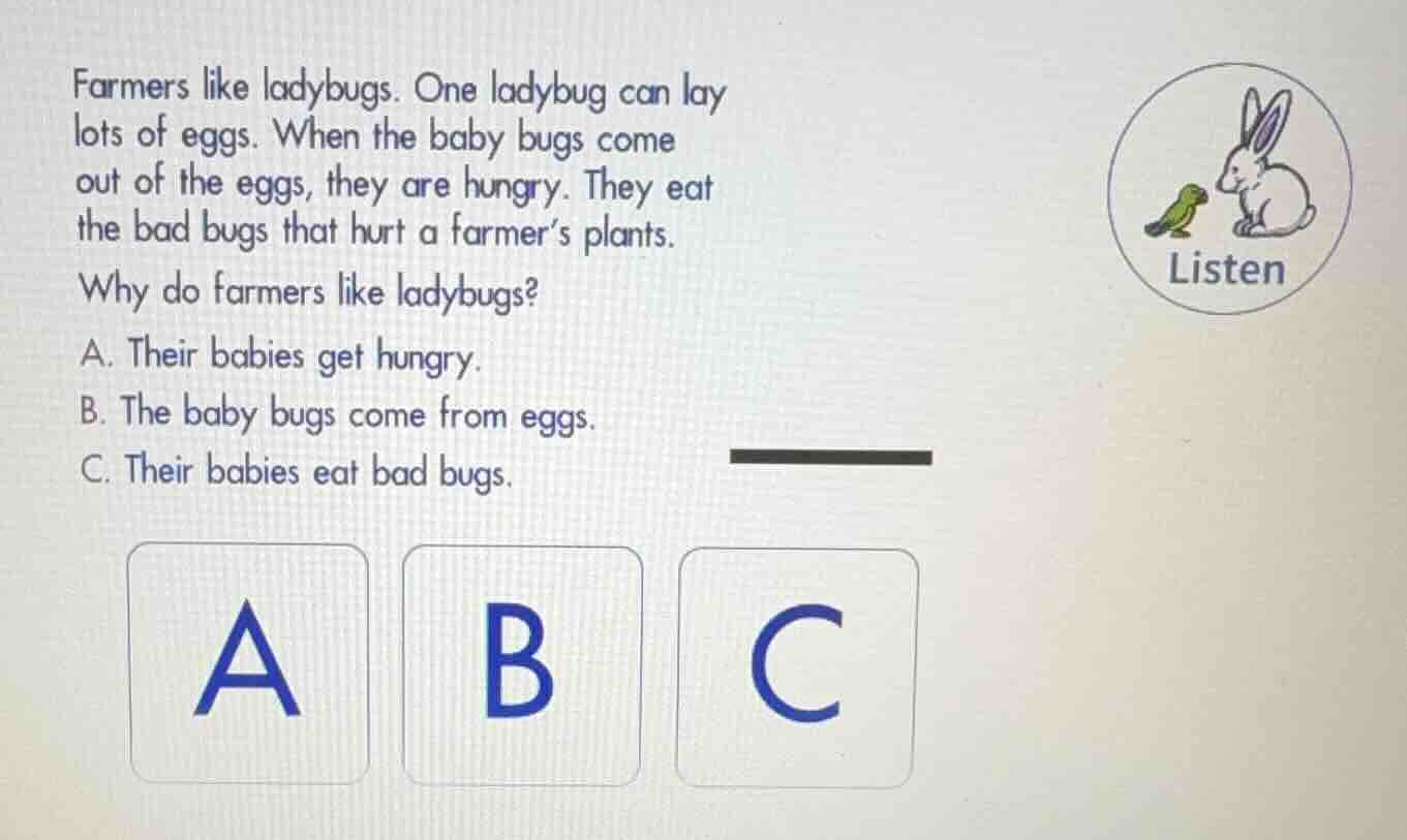 farmers like ladybugs. one ladybug can lay lots of eggs. when the baby …