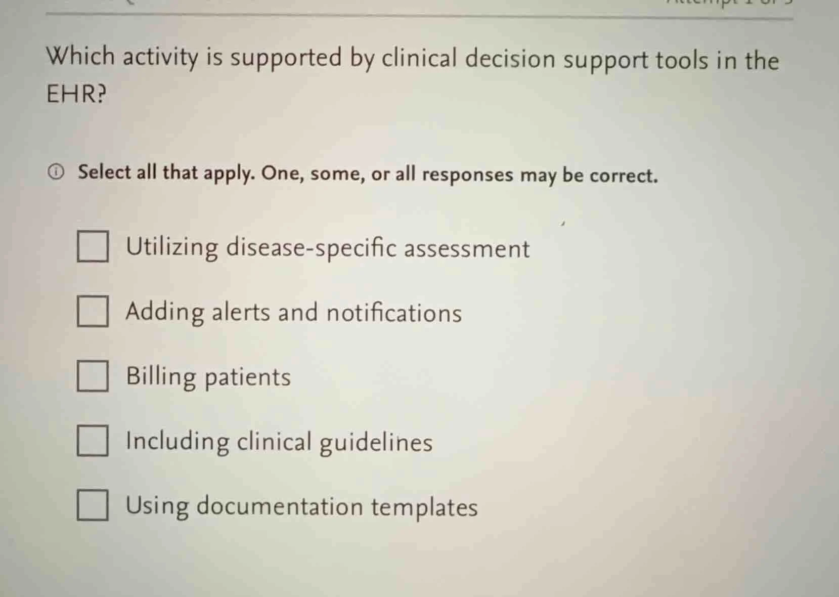 which activity is supported by clinical decision support tools in the e…