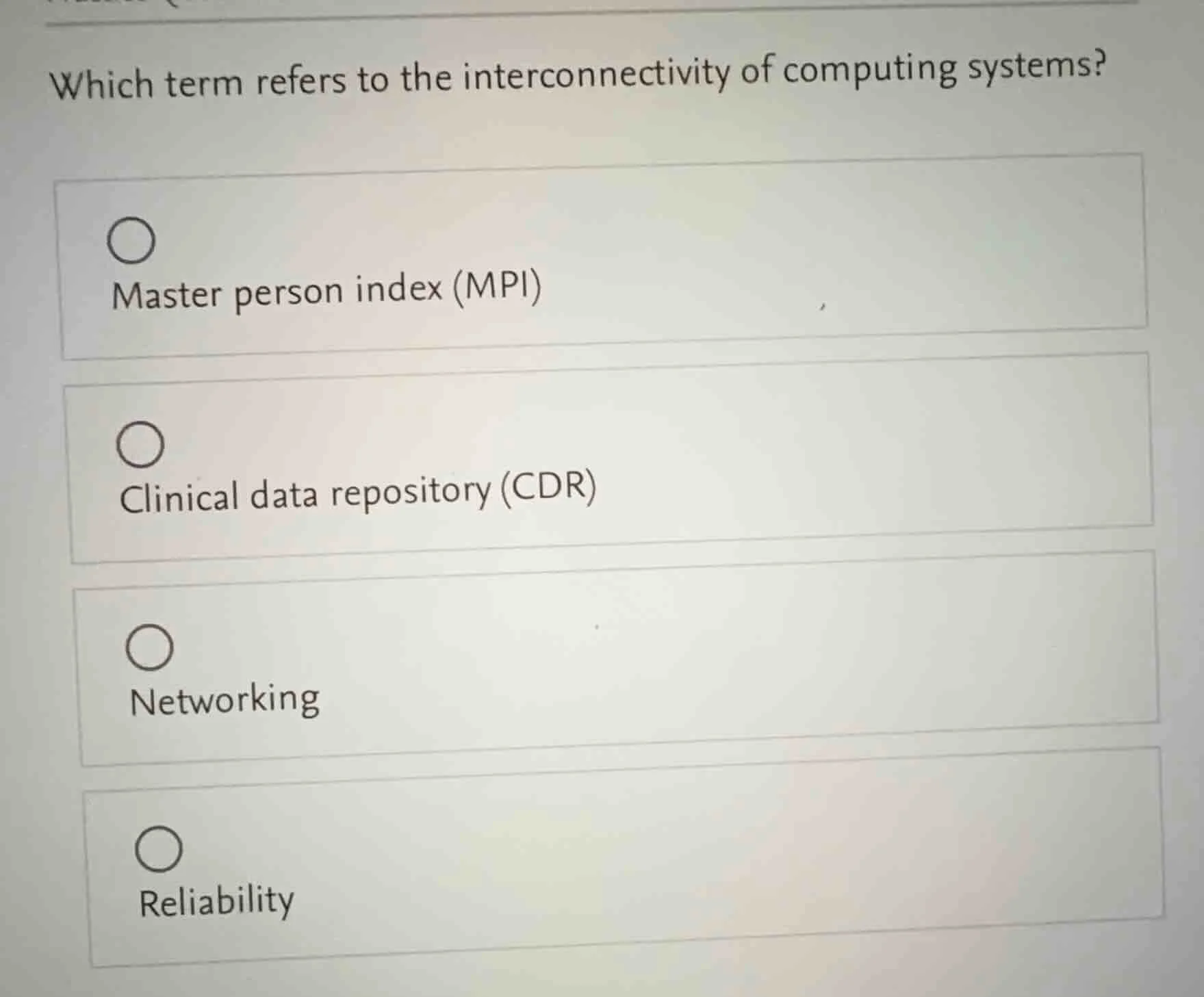 which term refers to the interconnectivity of computing systems? master…