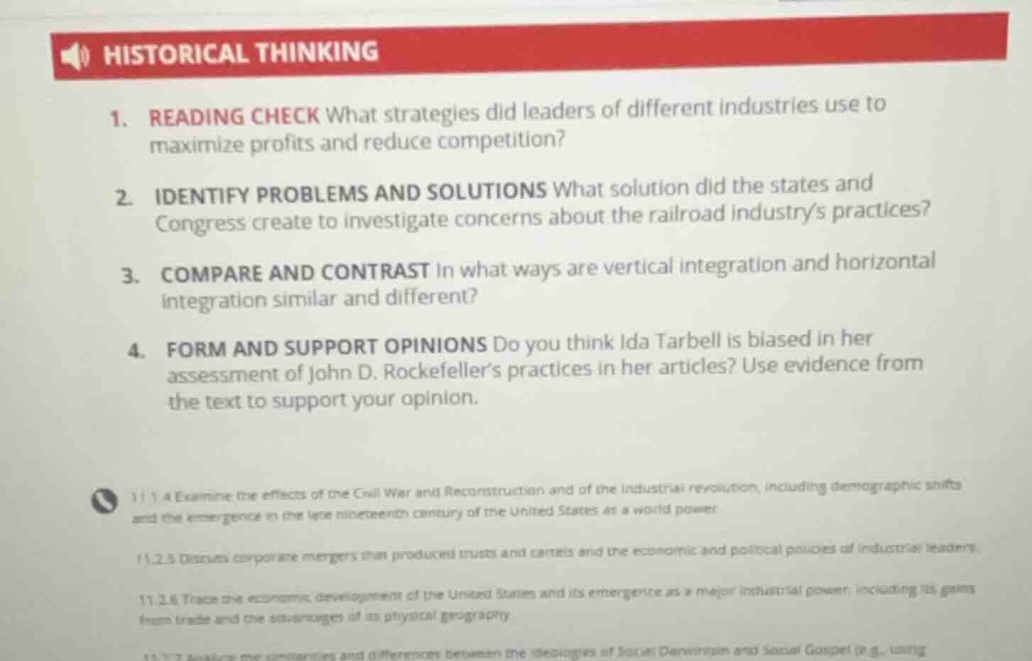 historical thinking 1. reading check what strategies did leaders of dif…