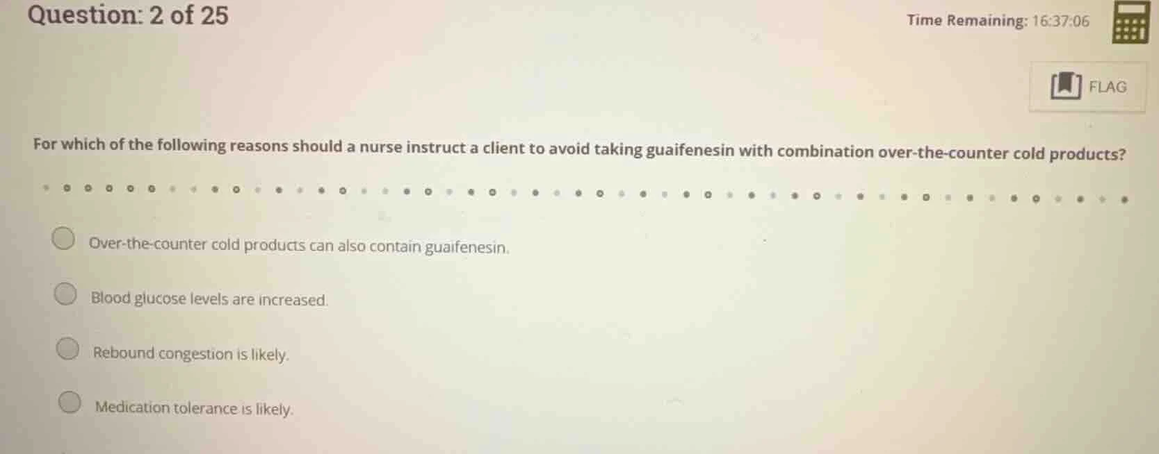 question: 2 of 25 time remaining: 16:37:06 flag for which of the follow…