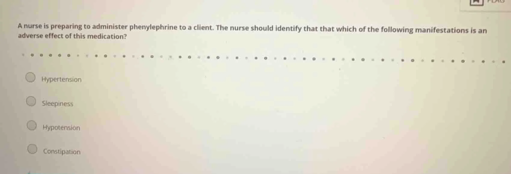 a nurse is preparing to administer phenylephrine to a client. the nurse…