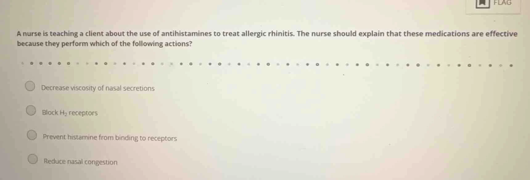 a nurse is teaching a client about the use of antihistamines to treat a…