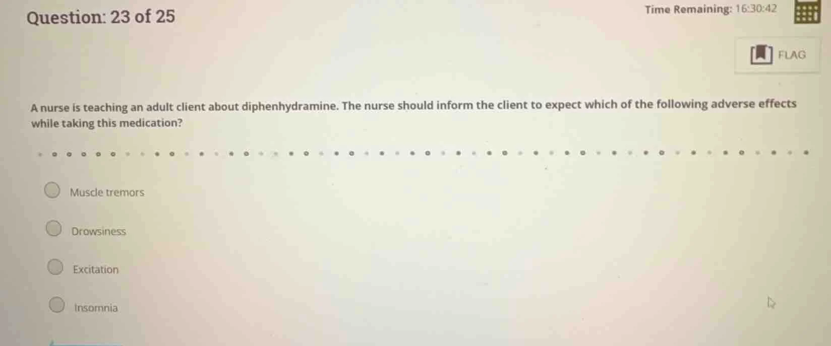 a nurse is teaching an adult client about diphenhydramine. the nurse sh…