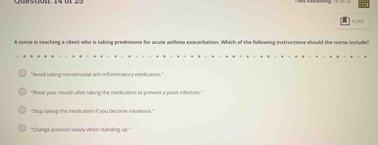 a nurse is teaching a client who is taking prednisone for acute asthma …