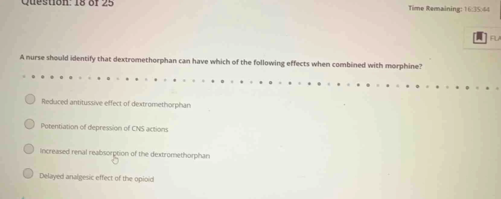 a nurse should identify that dextromethorphan can have which of the fol…