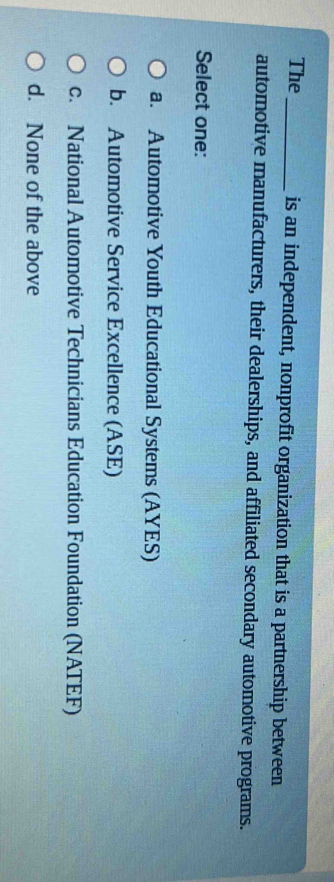 the ______ is an independent, nonprofit organization that is a partners…