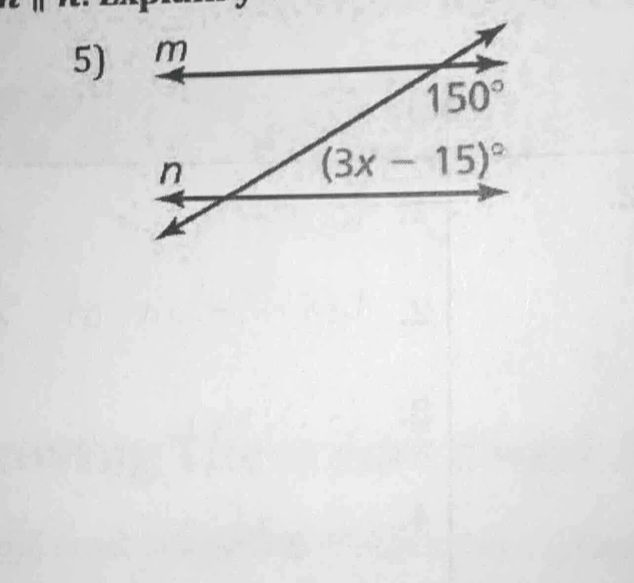 5) m n 150° (3x - 15)°