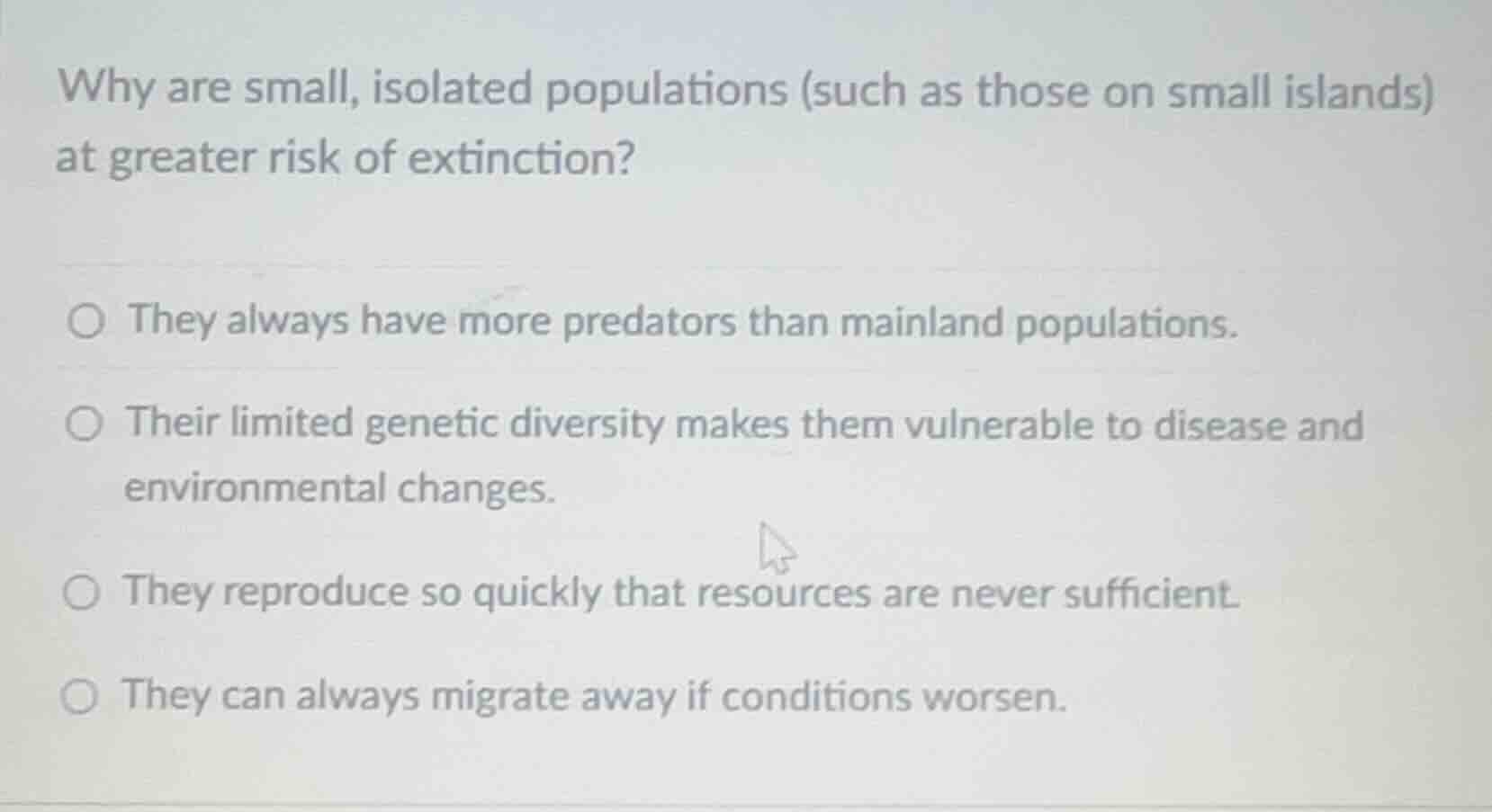 why are small, isolated populations (such as those on small islands) at…
