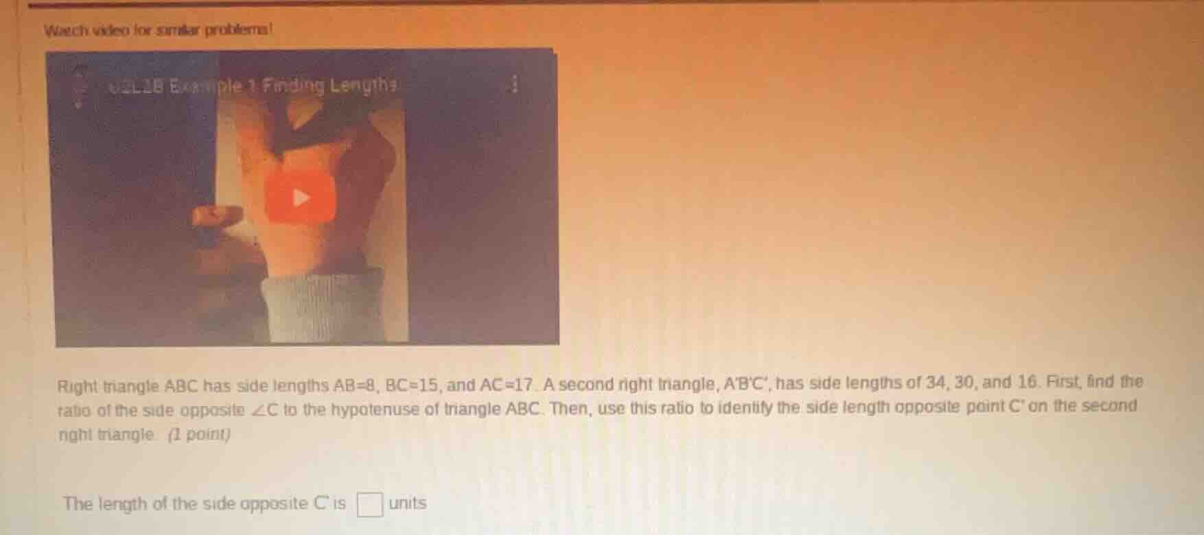 watch video for similar problems! right triangle abc has side lengths a…