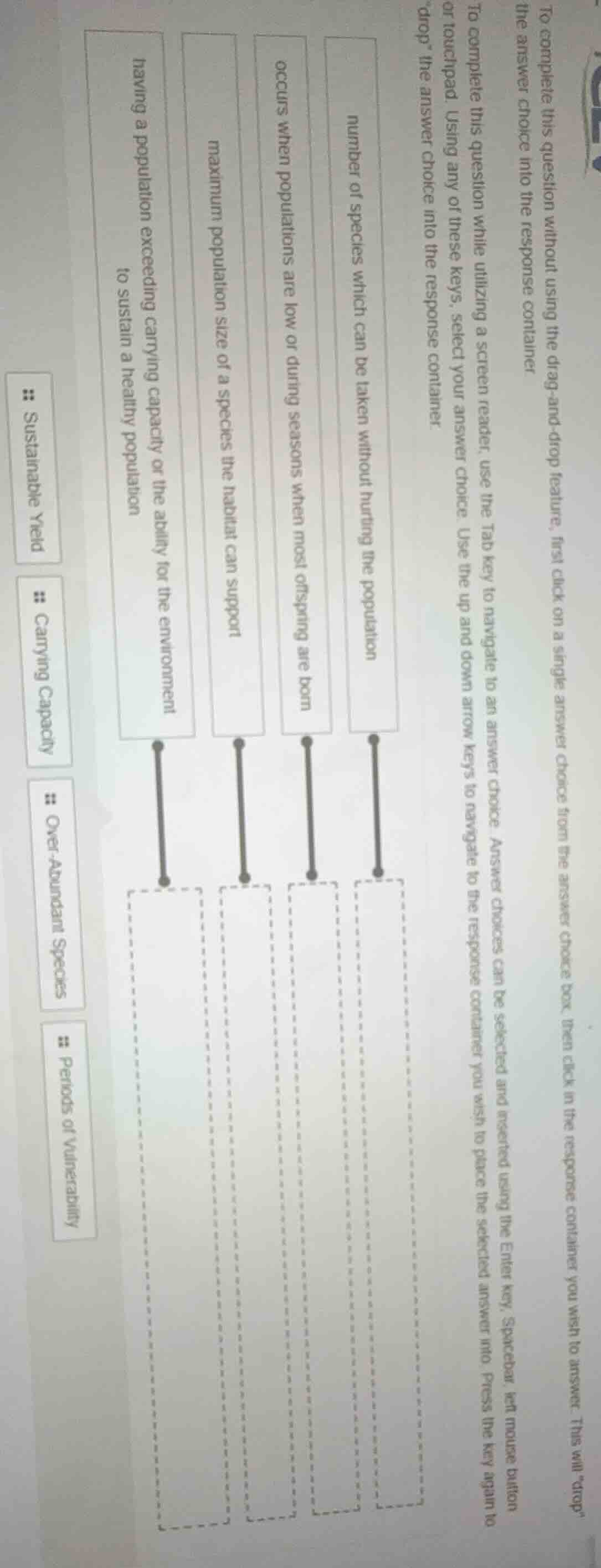 to complete this question without using the drag - and - drop feature, …