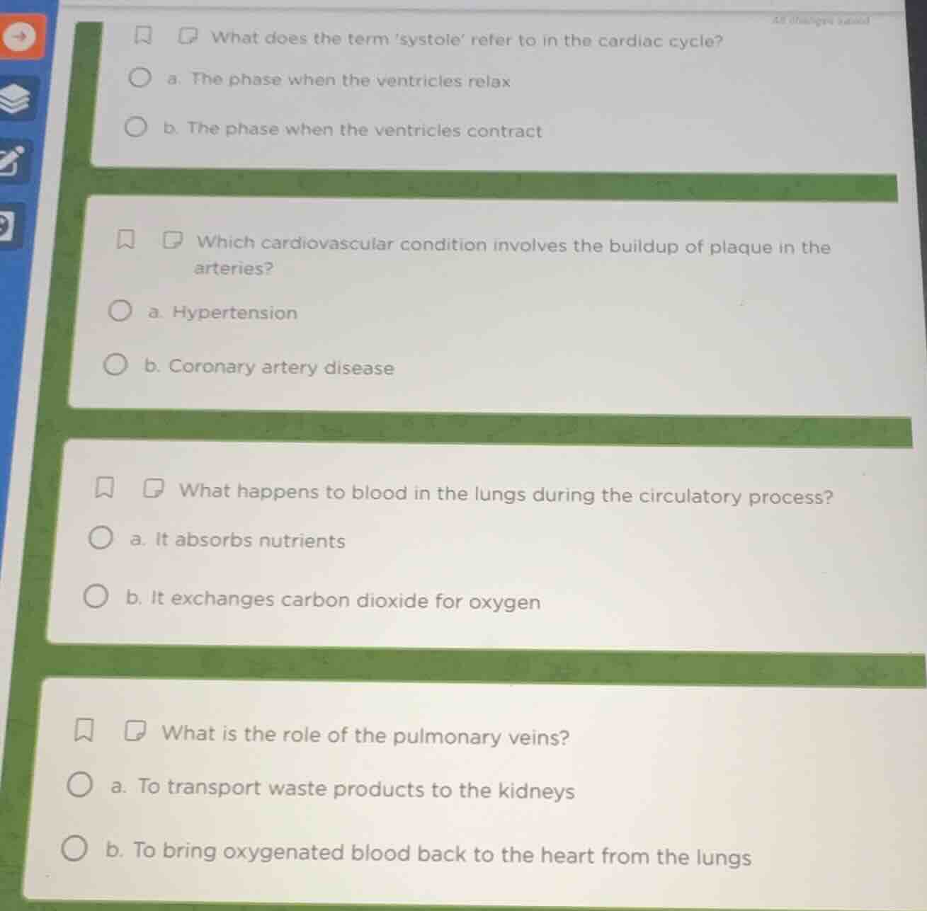 what does the term systole refer to in the cardiac cycle? a. the phase …