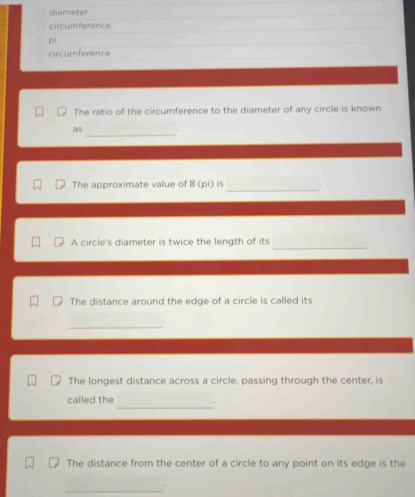 the ratio of the circumference to the diameter of any circle is known a…
