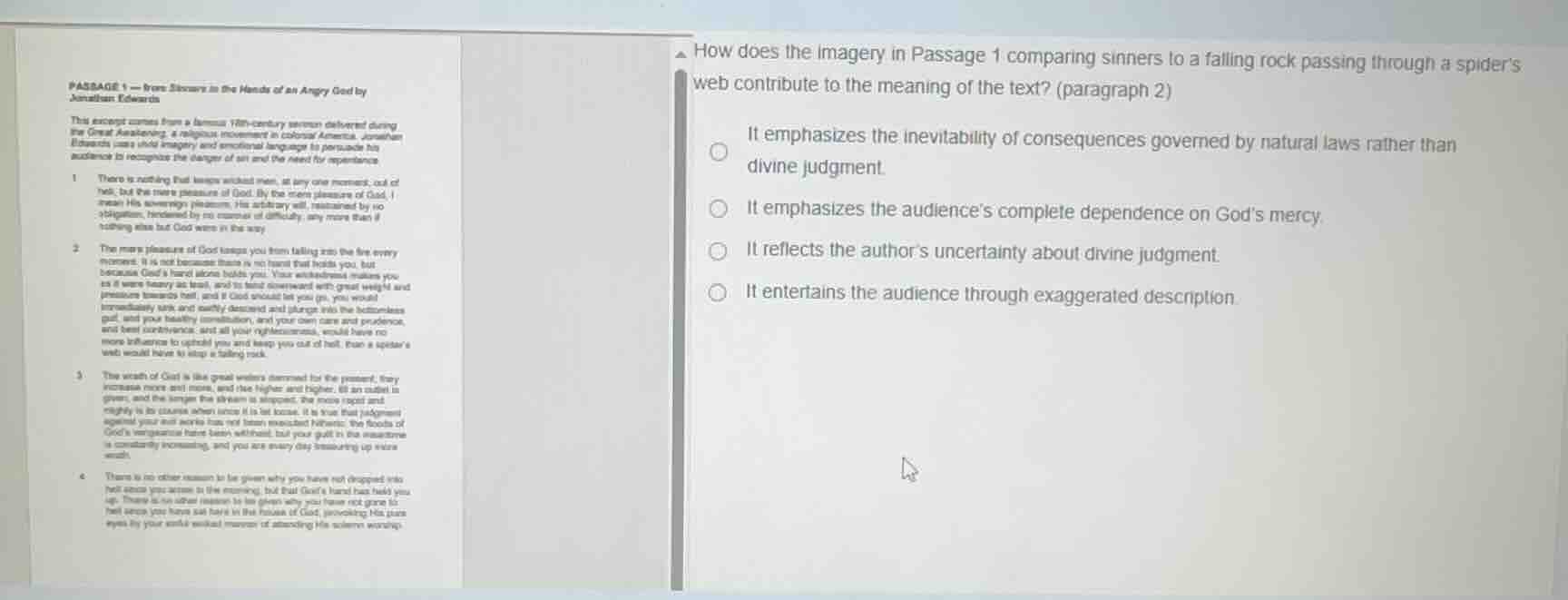 passage 1 - from sinners in the hands of an angry god by jonathan edwar…