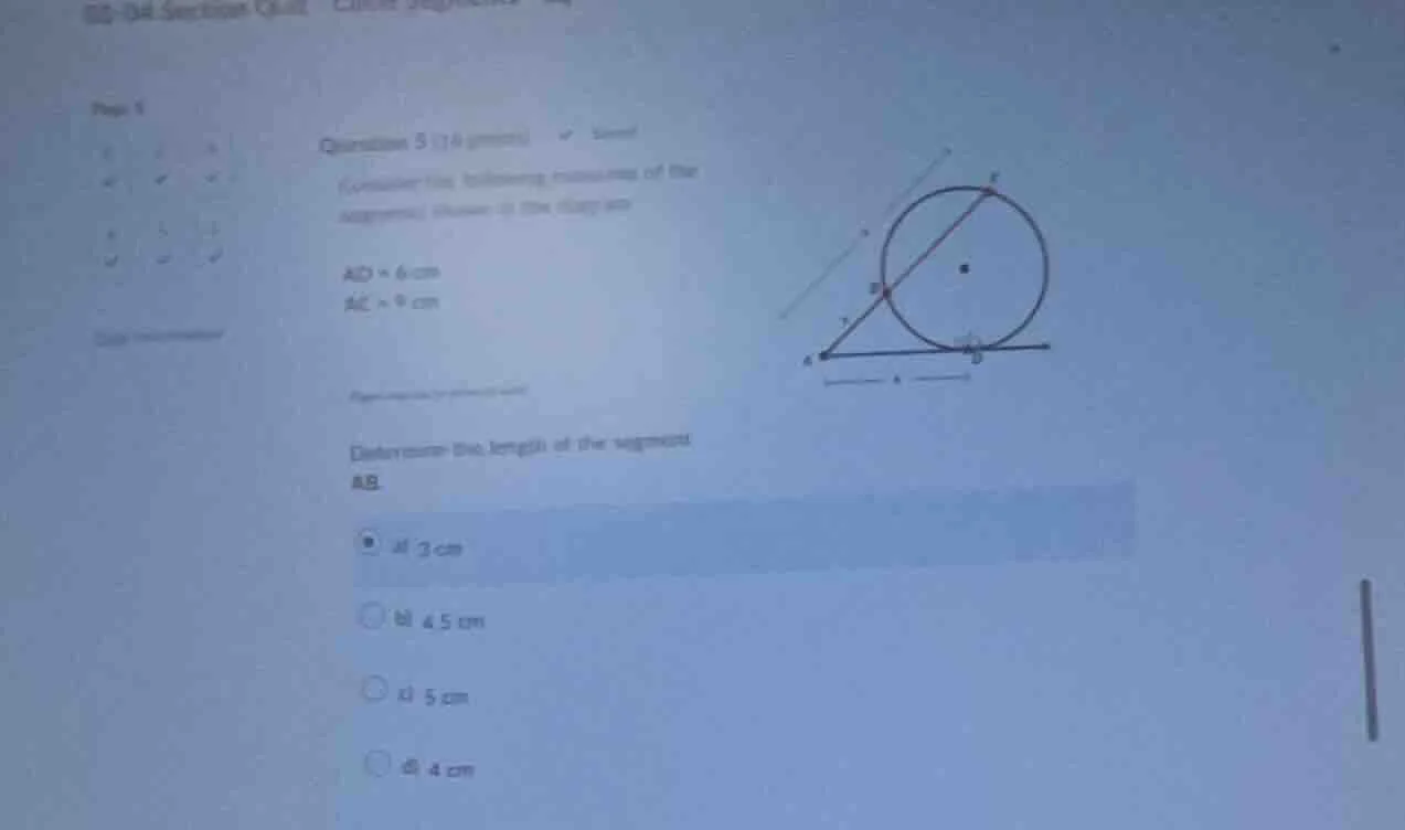 question 5 (1 point) ✓ saved consider the following measures of the seg…