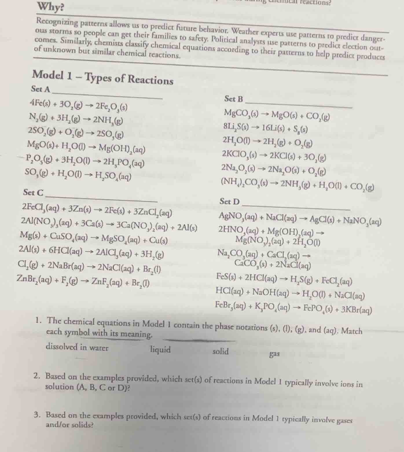 why? recognizing patterns allows us to predict future behavior. weather…