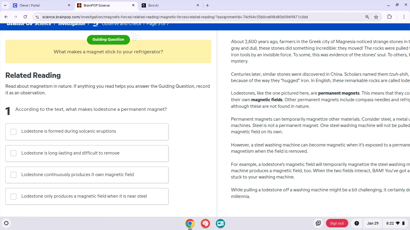 guiding question what makes a magnet stick to your refrigerator? relate…