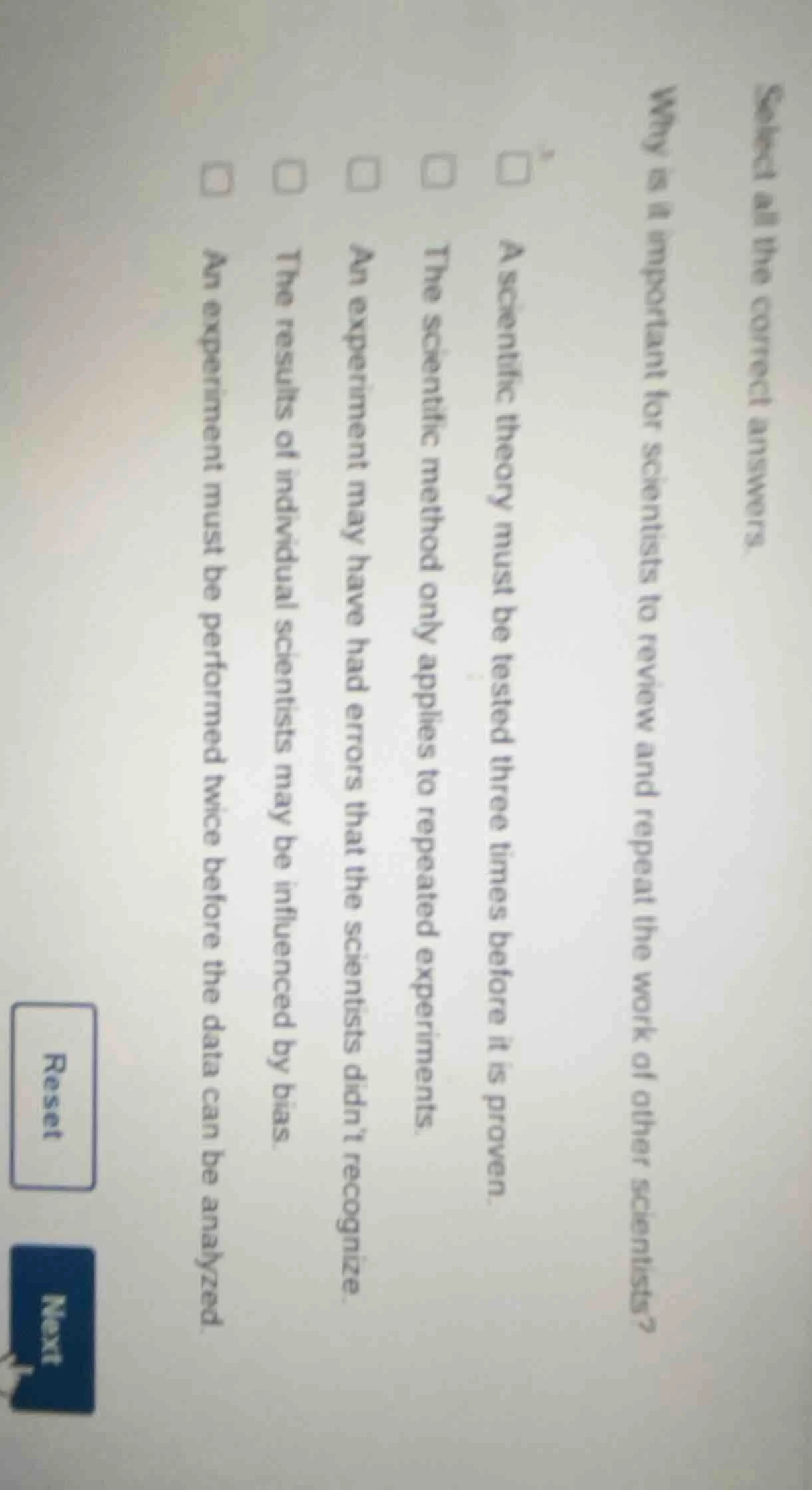 select all the correct answers. why is it important for scientists to r…