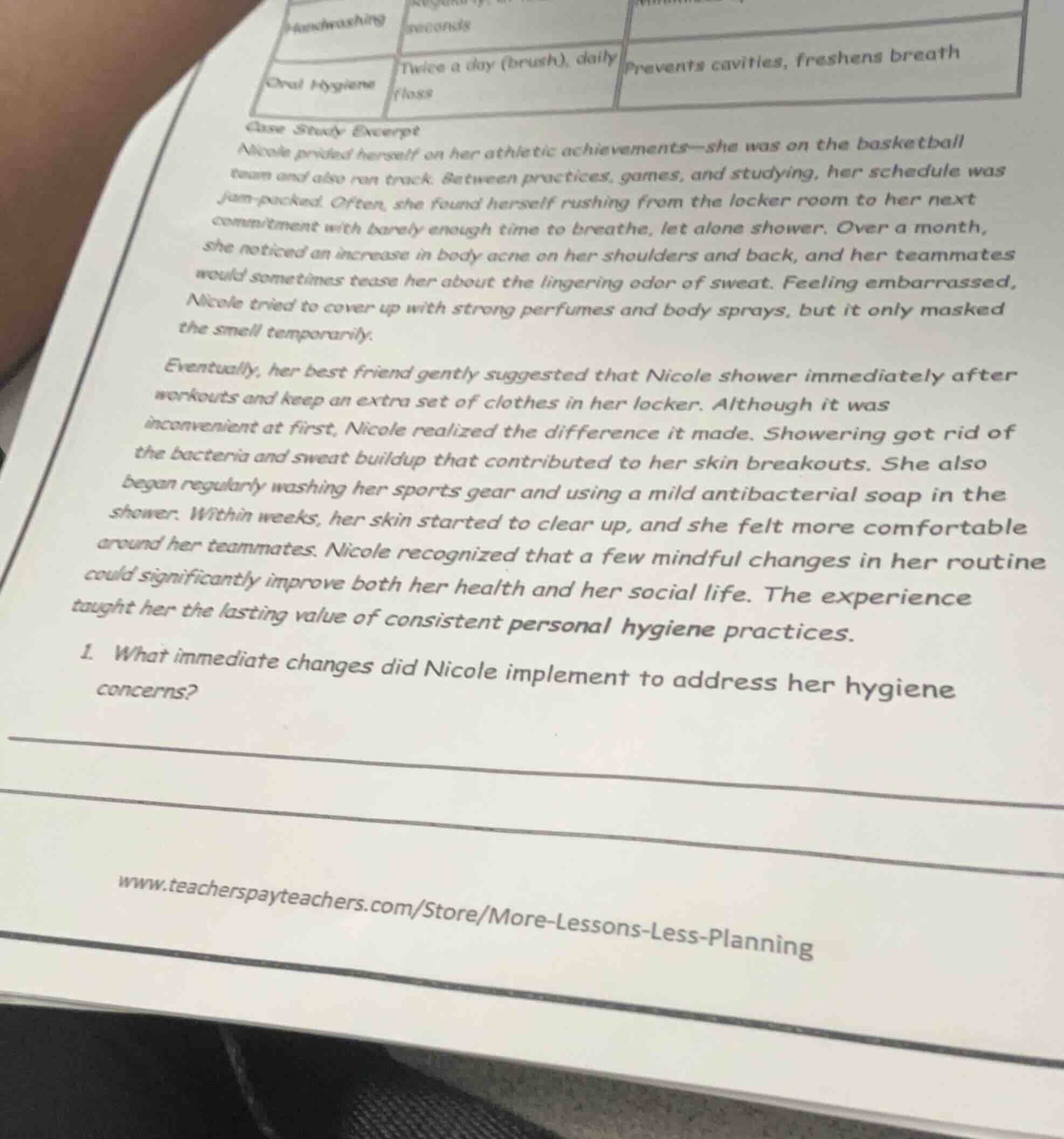 case study excerpt nicole prided herself on her athletic achievements—s…