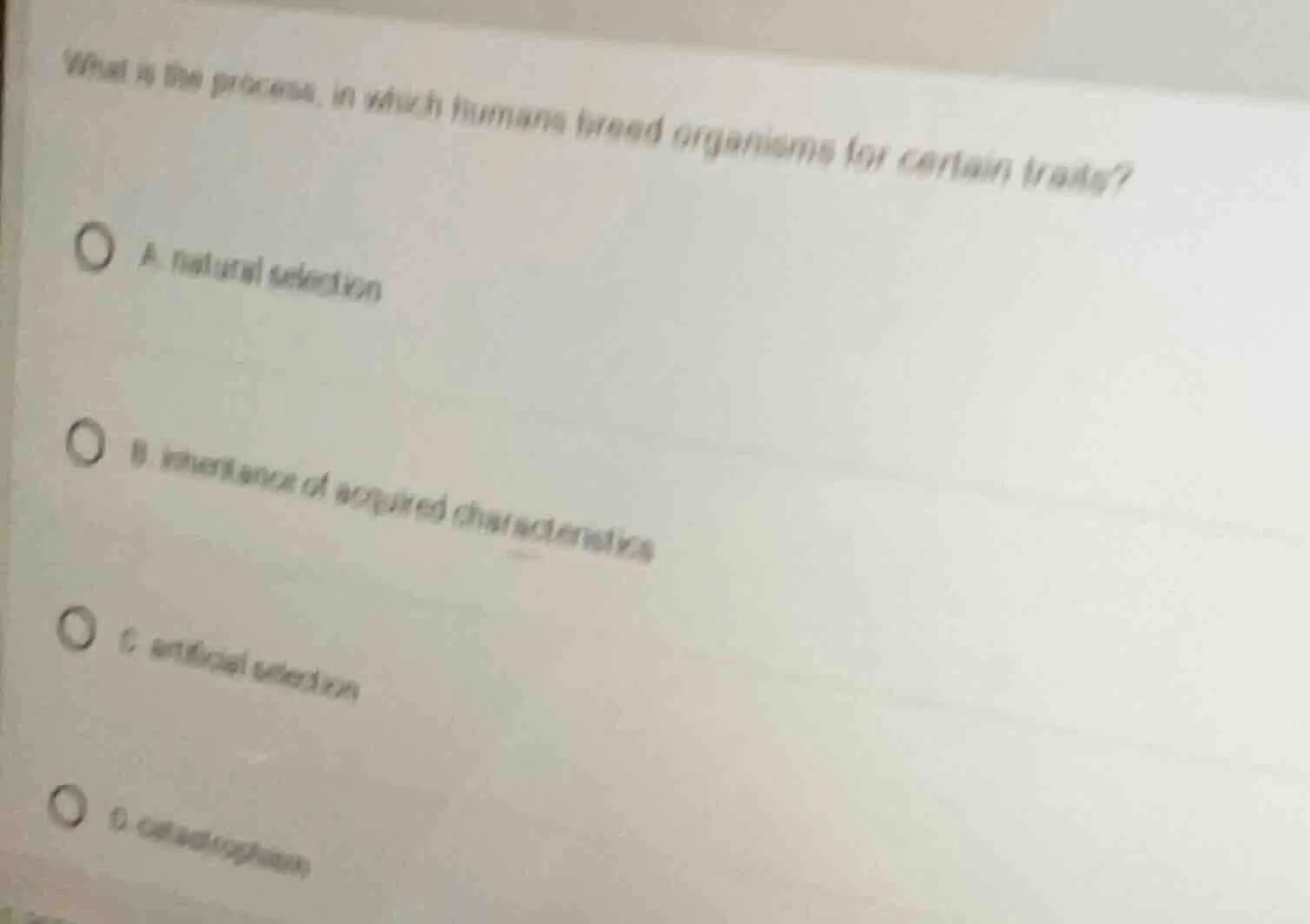 what is the process, in which humans breed organisms for certain traits…