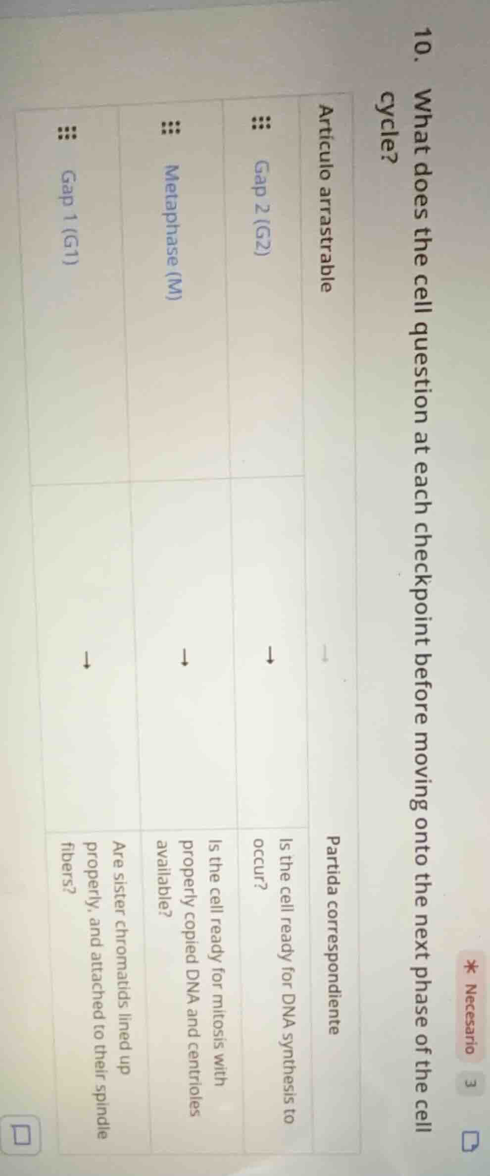 10. what does the cell question at each checkpoint before moving onto t…