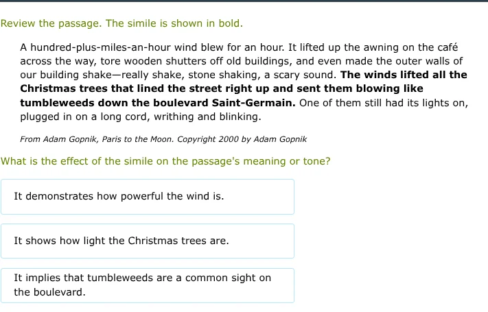 review the passage. the simile is shown in bold. a hundred - plus - mil…