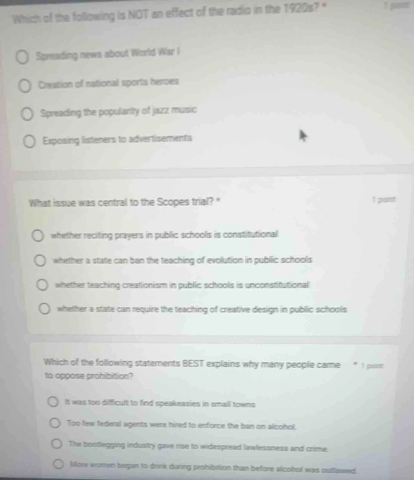 which of the following is not an effect of the radio in the 1920s? spre…