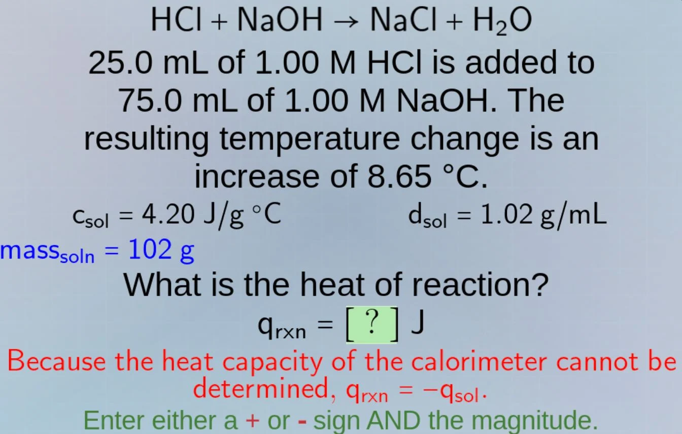 hcl + naoh → nacl + h₂o 25.0 ml of 1.00 m hcl is added to 75.0 ml of 1.…