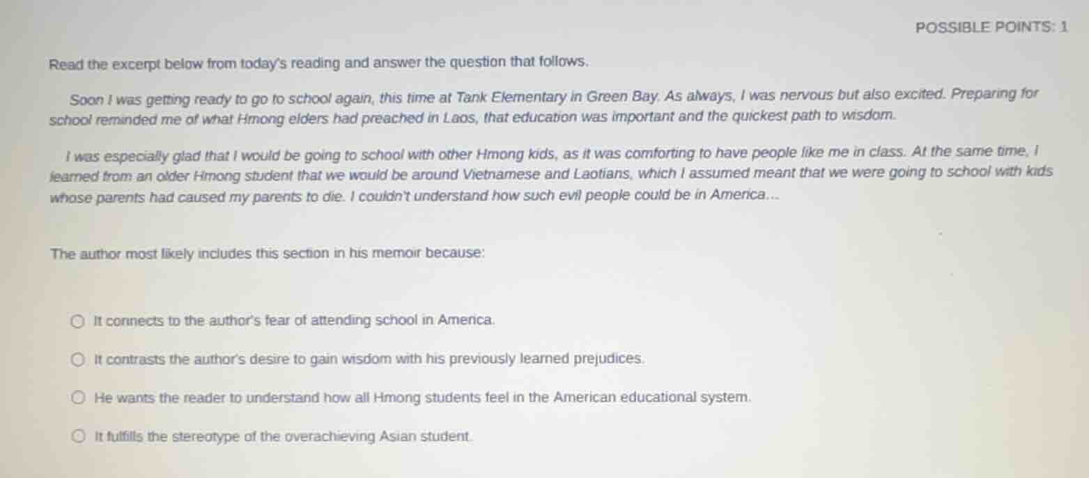 read the excerpt below from today’s reading and answer the question tha…