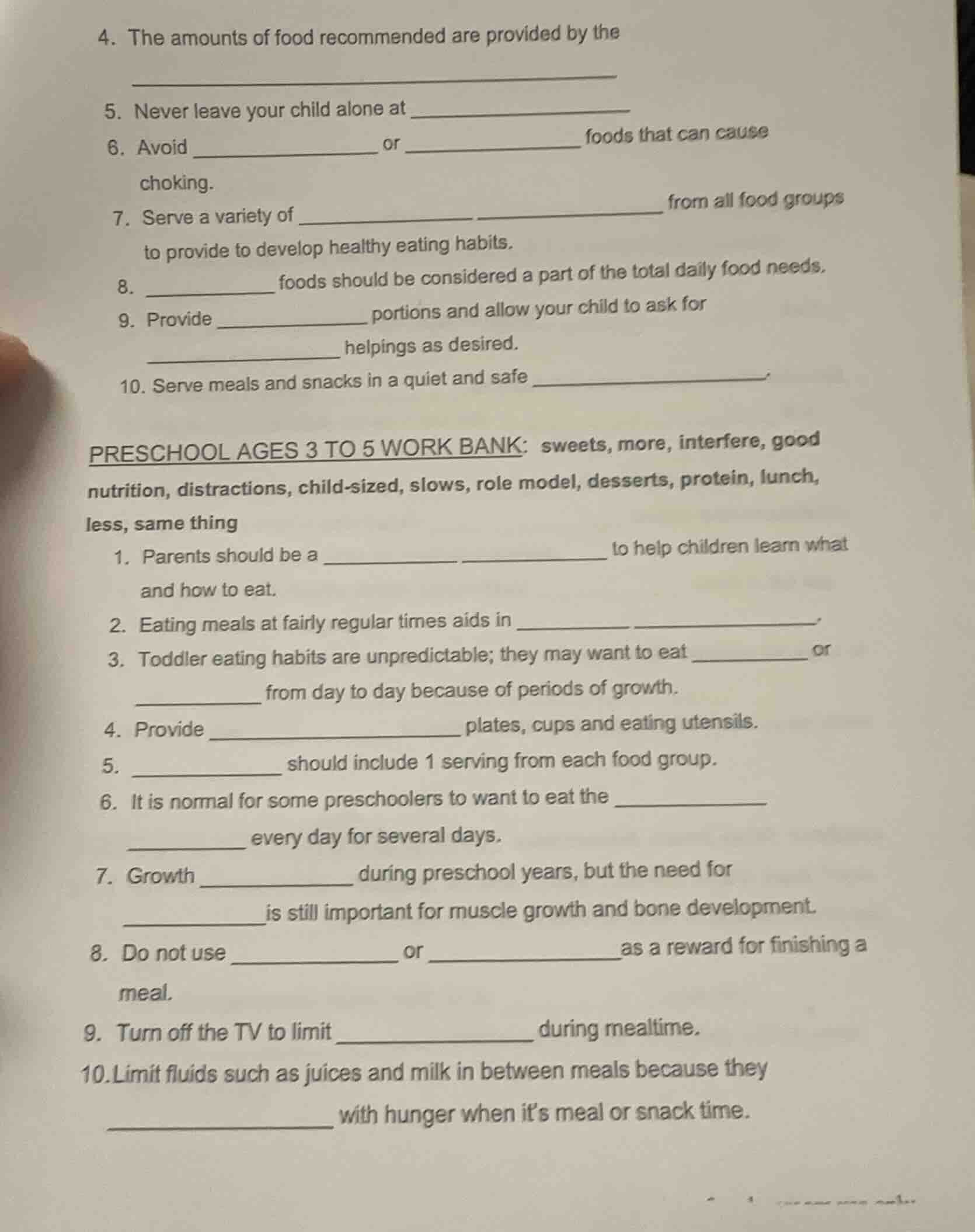 4. the amounts of food recommended are provided by the ________________…