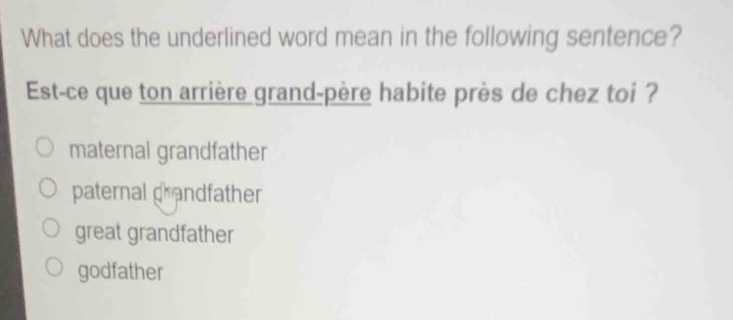 what does the underlined word mean in the following sentence? est - ce …