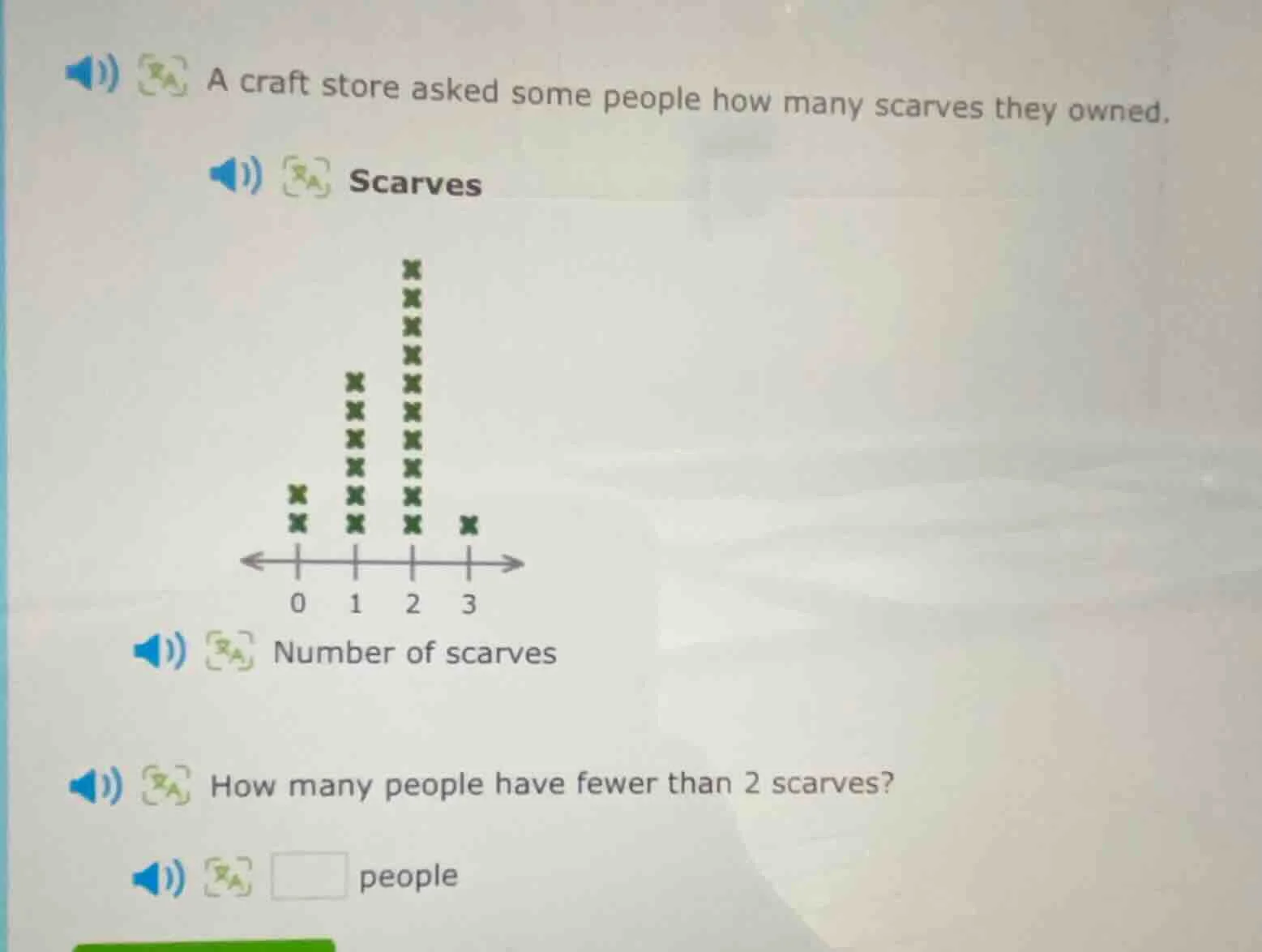 a craft store asked some people how many scarves they owned. scarves nu…