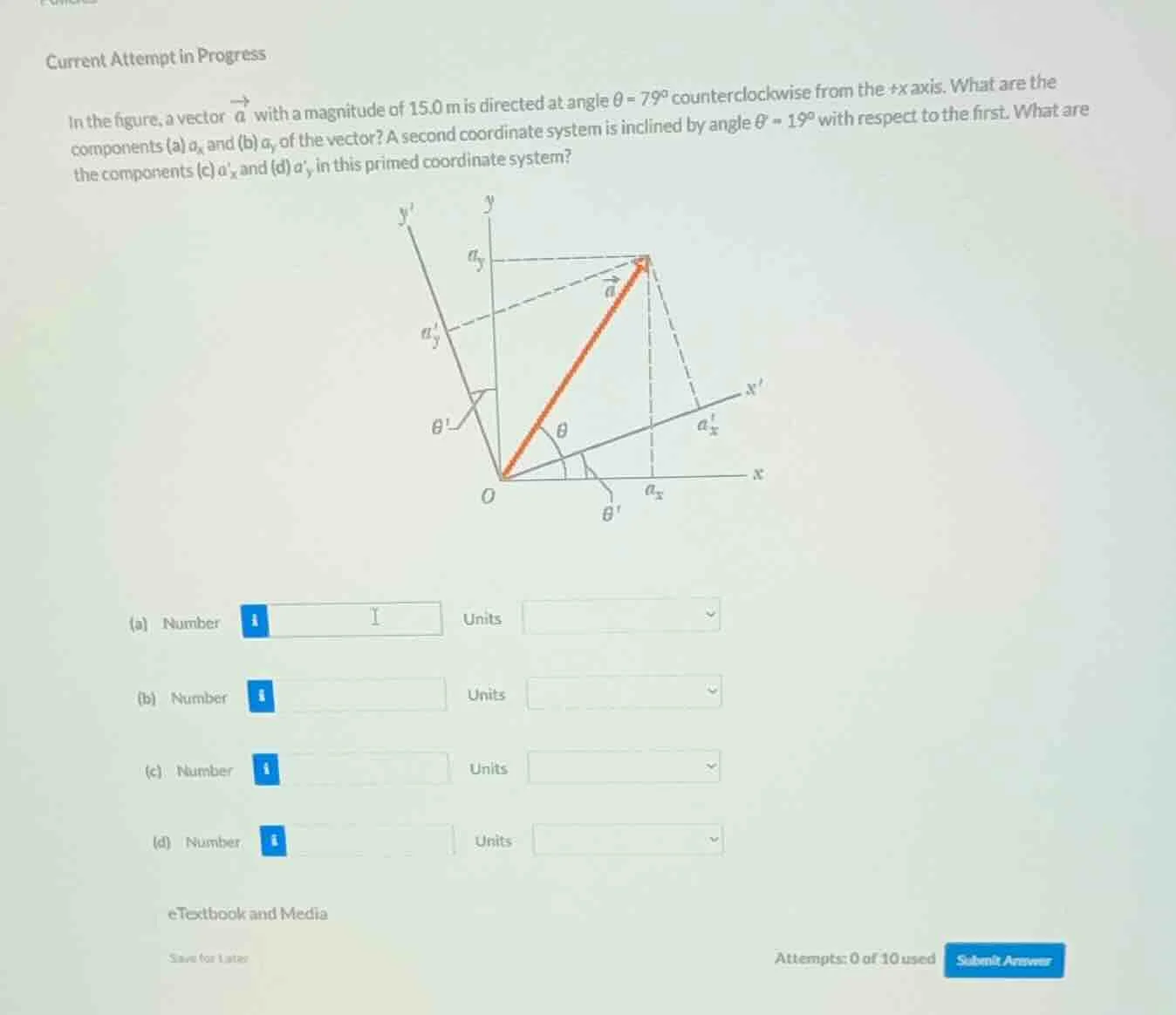 current attempt in progress in the figure, a vector \\(\\vec{a}\\) with…