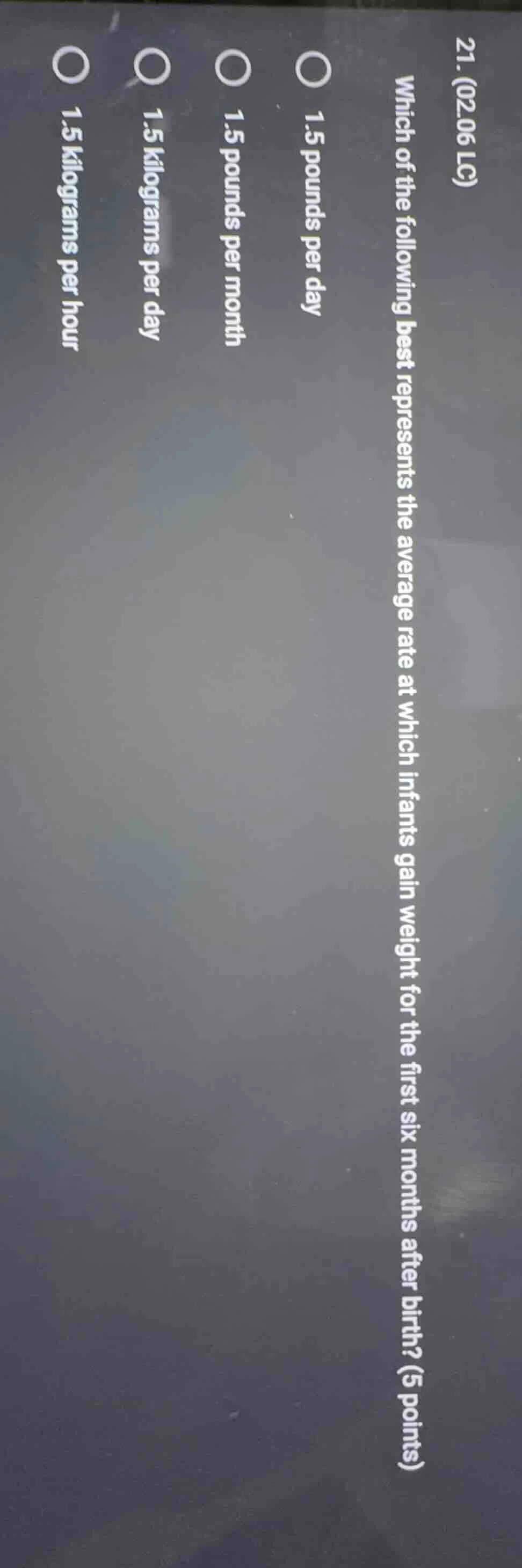 21. (02.06 lc) which of the following best represents the average rate …