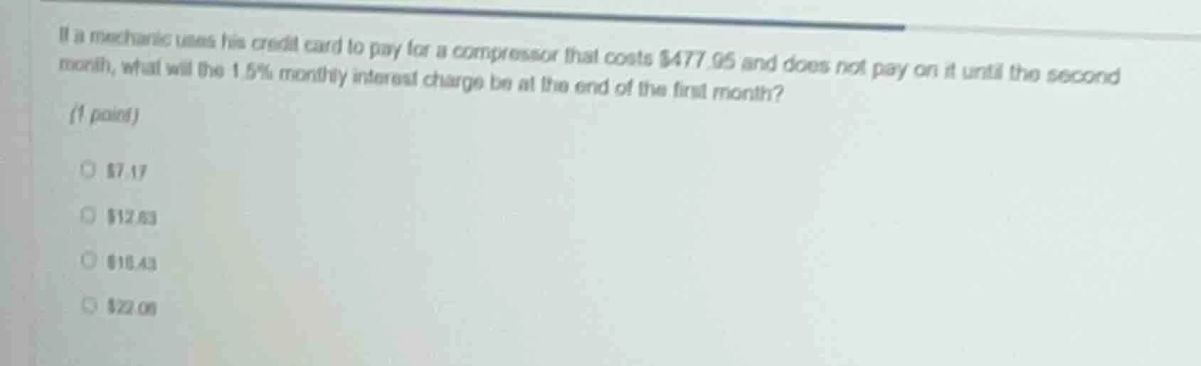 if a mechanic uses his credit card to pay for a compressor that costs $…