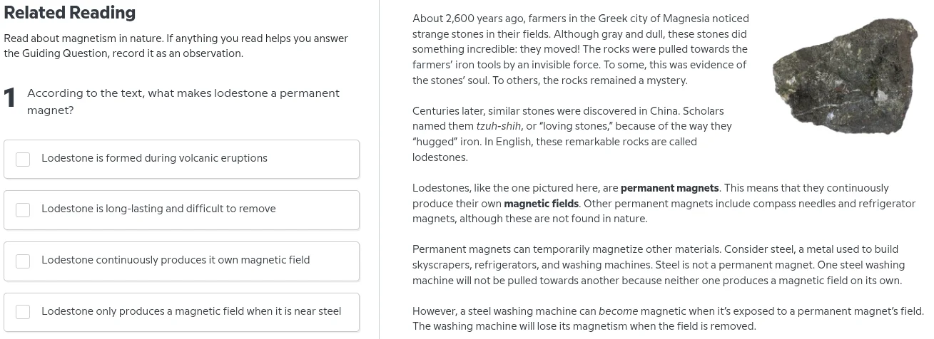 related reading read about magnetism in nature. if anything you read he…
