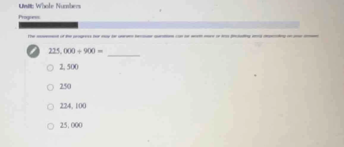 unit: whole numbers progress the movement of the progress bar may be un…